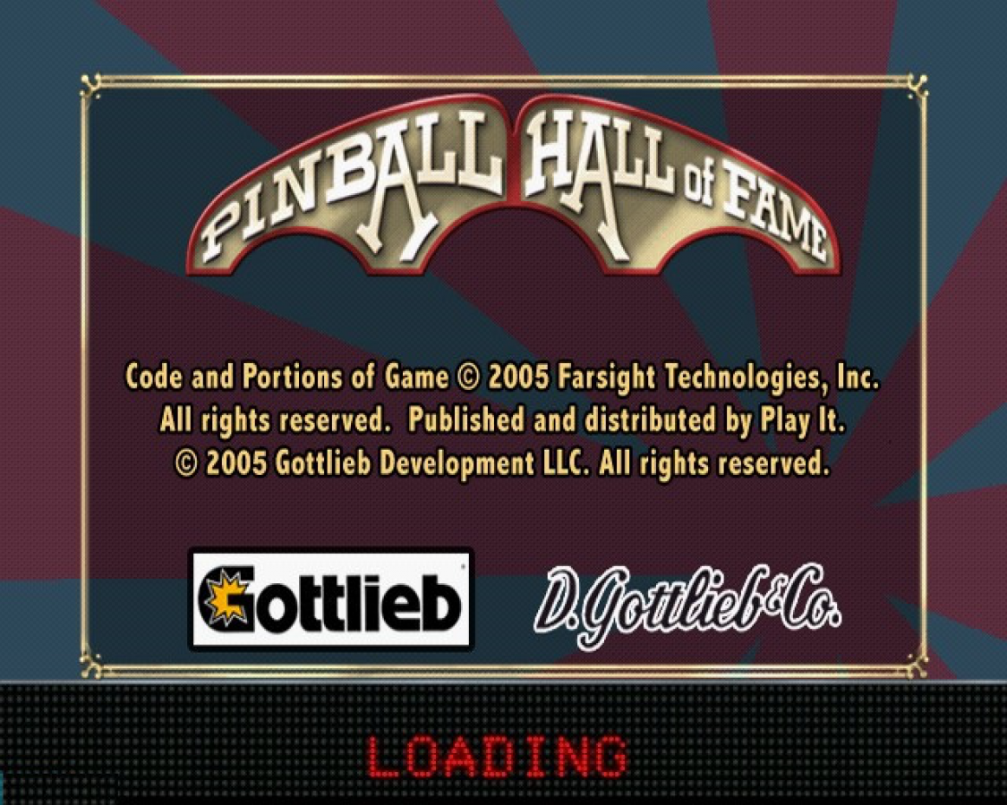 Pinball Hall of Fame: The Gottlieb Collection – PlayStation 2 (PS2) video game title screen, pinball simulation game.