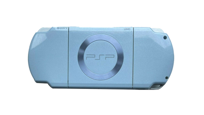 PlayStation Portable 2000 PSP 2000 Felicia Blue JPN Import Region Free handheld gaming console featuring Japanese import design Felicia Blue color portable gaming hardware PSP 2000 model good condition region free functionality UMD games Memory Stick support and collectible gaming appeal