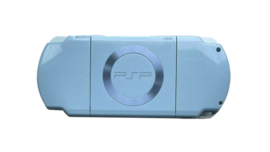 PlayStation Portable 2000 PSP 2000 Felicia Blue JPN Import Region Free handheld gaming console featuring Japanese import design Felicia Blue color portable gaming hardware PSP 2000 model good condition region free functionality UMD games Memory Stick support and collectible gaming appeal