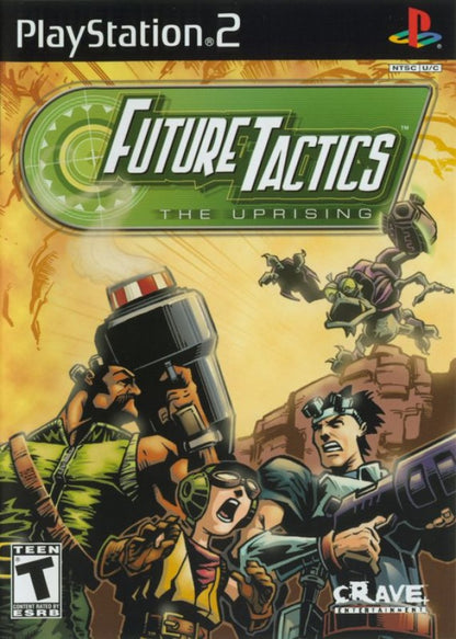 Future Tactics: The Uprising cover art for PlayStation 2 (PS2) turn-based tactical sci-fi action video game