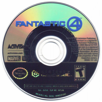 Fantastic 4 disc for GameCube (GC) action-adventure superhero video game