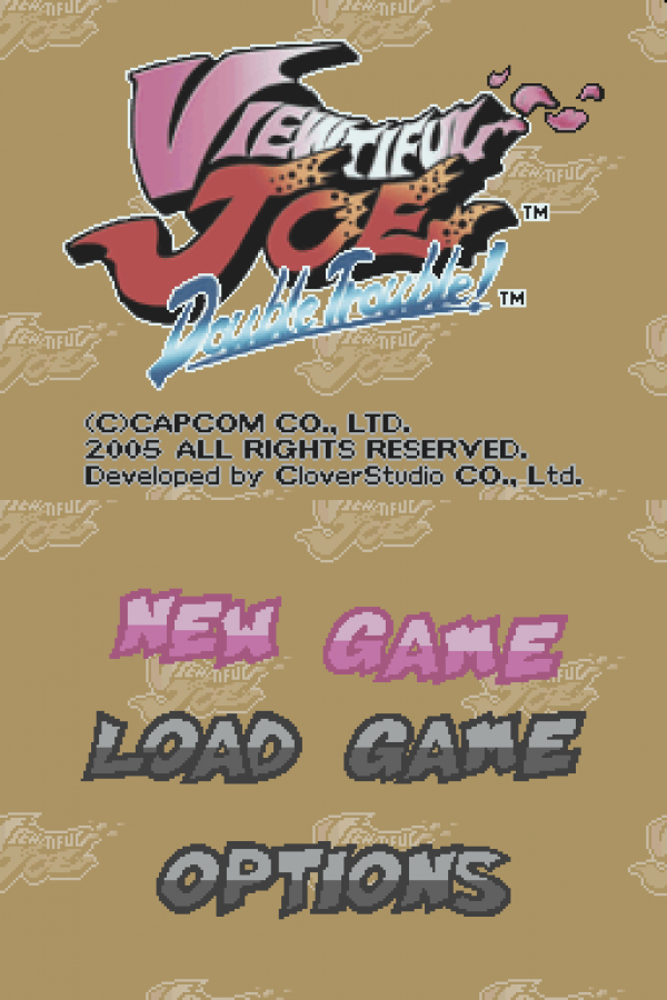 Viewtiful Joe: Double Trouble title screen for Nintendo DS (DS) video game 