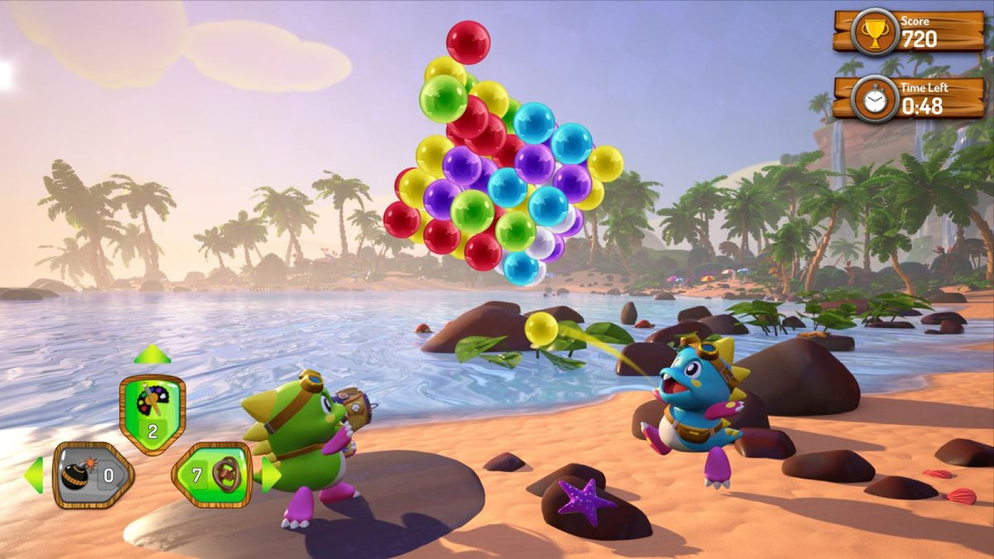 Puzzle Bobble 3D: Vacation Odyssey gameplay for PlayStation 5 (PS5) puzzle video game
