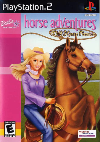 Barbie Horse Adventures: Wild Horse Rescue cover art for PlayStation 2 (PS2) video game