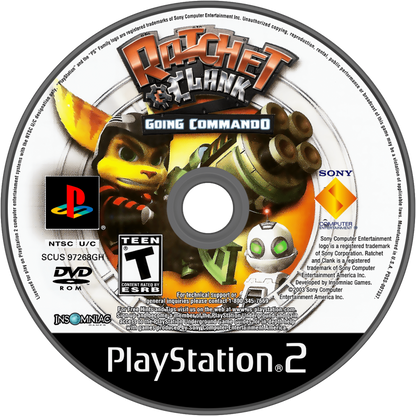 Ratchet and Clank Going Commando PlayStation 2 retro video game action platformer disc (2003)