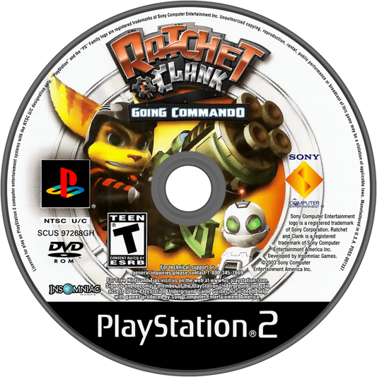 Ratchet and Clank Going Commando PlayStation 2 retro video game action platformer disc (2003)