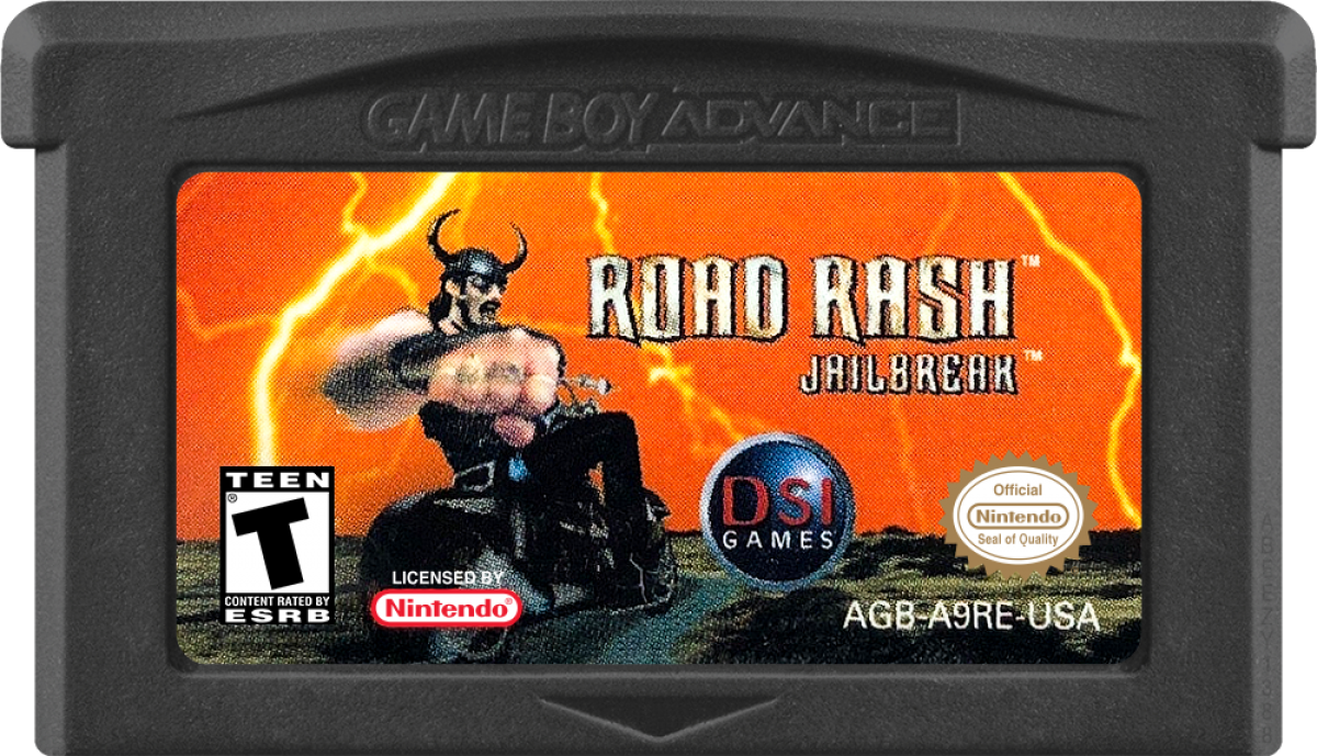 Game Boy Advance Road Rash Jailbreak motorcycle racing game cartridge art
