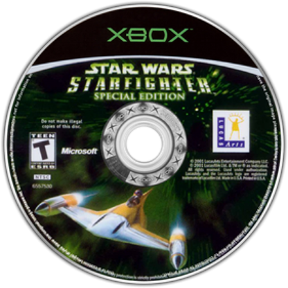 Star Wars Starfighter Special Edition Platinum Hits Xbox video game, space combat flight action, sci-fi adventure, classic Star Wars console title disc