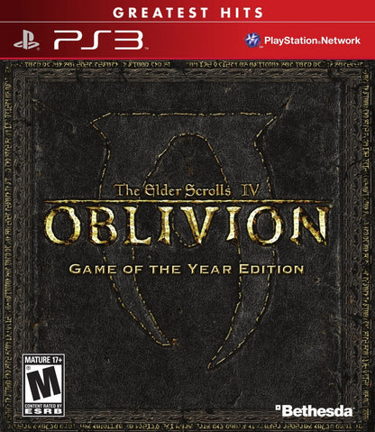 The Elder Scrolls IV: Oblivion Game of the Year Greatest Hits for PlayStation 3 with expanded fantasy RPG content front cover