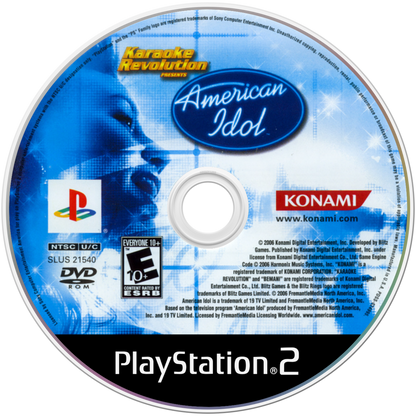 Karaoke Revolution Presents American Idol disc art for Playstation 2 (PS2) video game