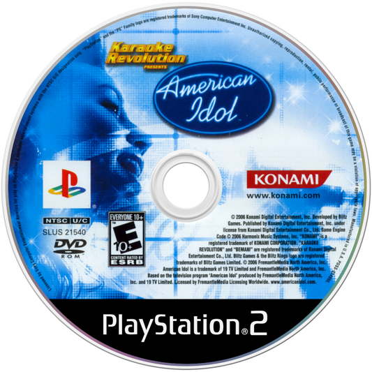 Karaoke Revolution Presents American Idol disc art for Playstation 2 (PS2) video game