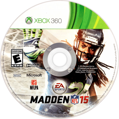 Madden NFL 15 disc for Xbox 360 (X360) sports football video game