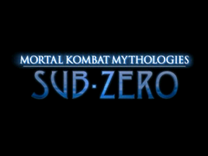 Mortal Kombat Mythologies: Sub-Zero PlayStation 1 PS1 for action adventure retro video game fans featuring martial arts combat side scrolling platforming Mortal Kombat characters ninja abilities challenging enemies dark fantasy environments collectible gaming appeal title screen
