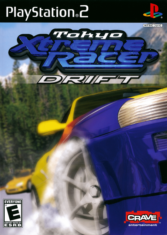 Tokyo Xtreme Racer Drift 2 game for the PlayStation 2 featuring street racing gameplay focused on drifting mechanics car tuning and rival battles set on mountain roads with arcade style controls and progression through unlocking and defeating competitors front cover 