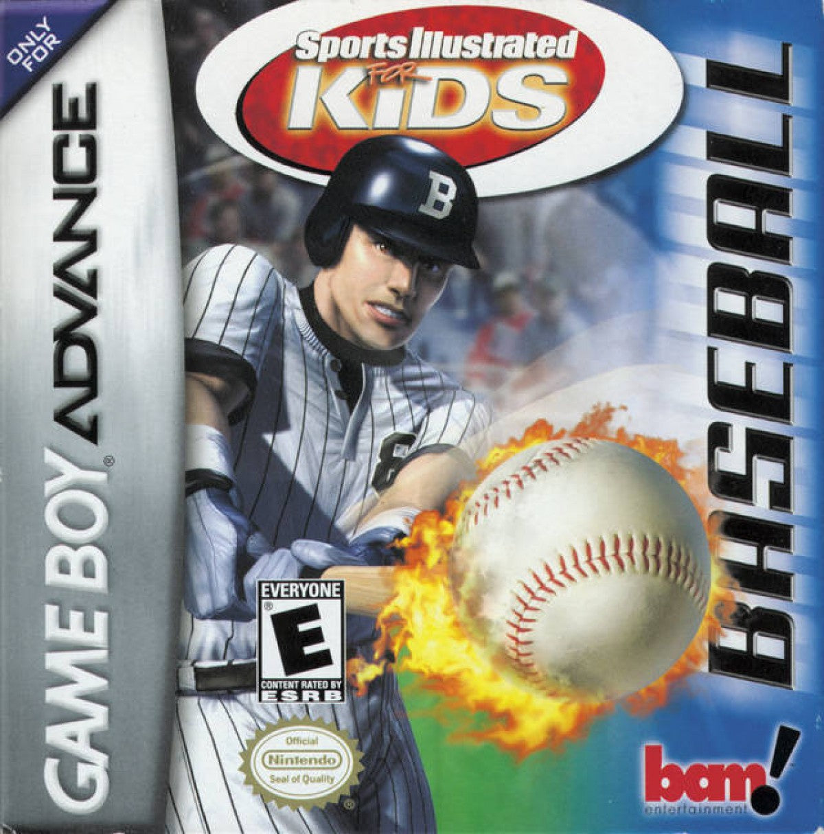 Sports Illustrated for Kids Baseball Game Boy Advance GBA video game, kid-friendly baseball sports gameplay, handheld console title game cover