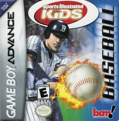 Sports Illustrated for Kids Baseball Game Boy Advance GBA video game, kid-friendly baseball sports gameplay, handheld console title game cover