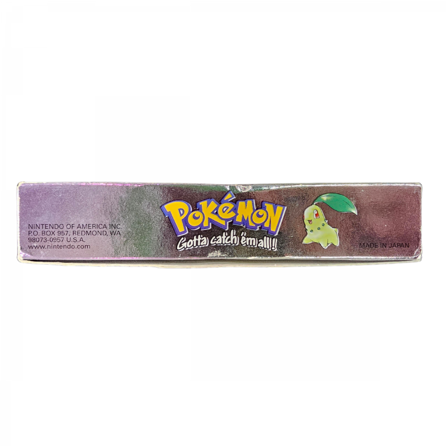 Pokémon Crystal CIB Game Boy Color GBC for role playing video game fans featuring Pokémon catching and training Johto region exploration turn based battles Gym Leaders Elite Four animated Pokémon battles Suicune encounters Battle Tower trading and classic Game Boy Color gameplay collectible retro gaming appeal top of box