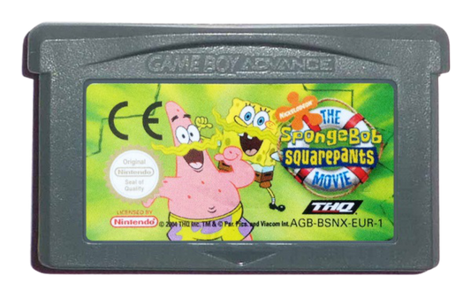 SpongeBob SquarePants: The Movie cover art for Game Boy Advance (GBA) video game cartridge art