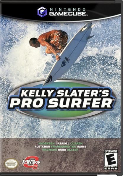 Kelly Slater's Pro Surfer cover art for GameCube (GC) surfing sports video game