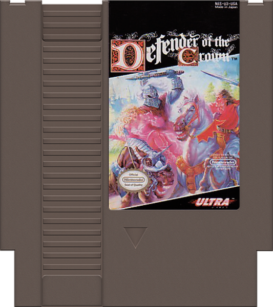 Defender of the Crown cartridge for Nintendo Entertainment System (NES) retro video game