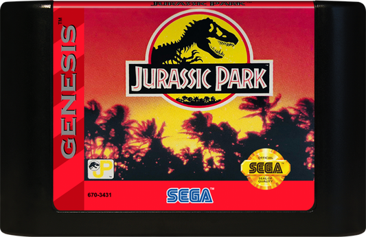 Jurassic Park cartridge for Sega Genesis (GEN) video game