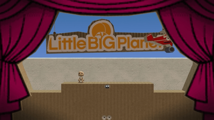 Little Big Planet PAL Import PlayStation Portable PSP title screen for retro video game enthusiasts featuring creative platforming gameplay user generated style level design physics based puzzle solving sackboy character customization colorful handcrafted world aesthetic and portable handheld imaginative gaming experience and collectible gaming appeal