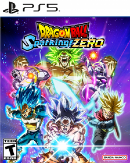 Dragon Ball Sparking! ZERO PlayStation 5 PS5 fighting video game featuring Goku Vegeta Gohan Frieza Broly and other Dragon Ball characters explosive 3D arena battles powerful transformations energy attacks fast-paced combat story mode multiplayer matches and immersive Dragon Ball gameplay collectible gaming appeal front