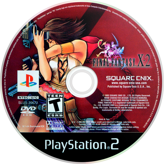 Final Fantasy X-2 disc for PlayStation 2 (PS2) fantasy role-playing adventure video game