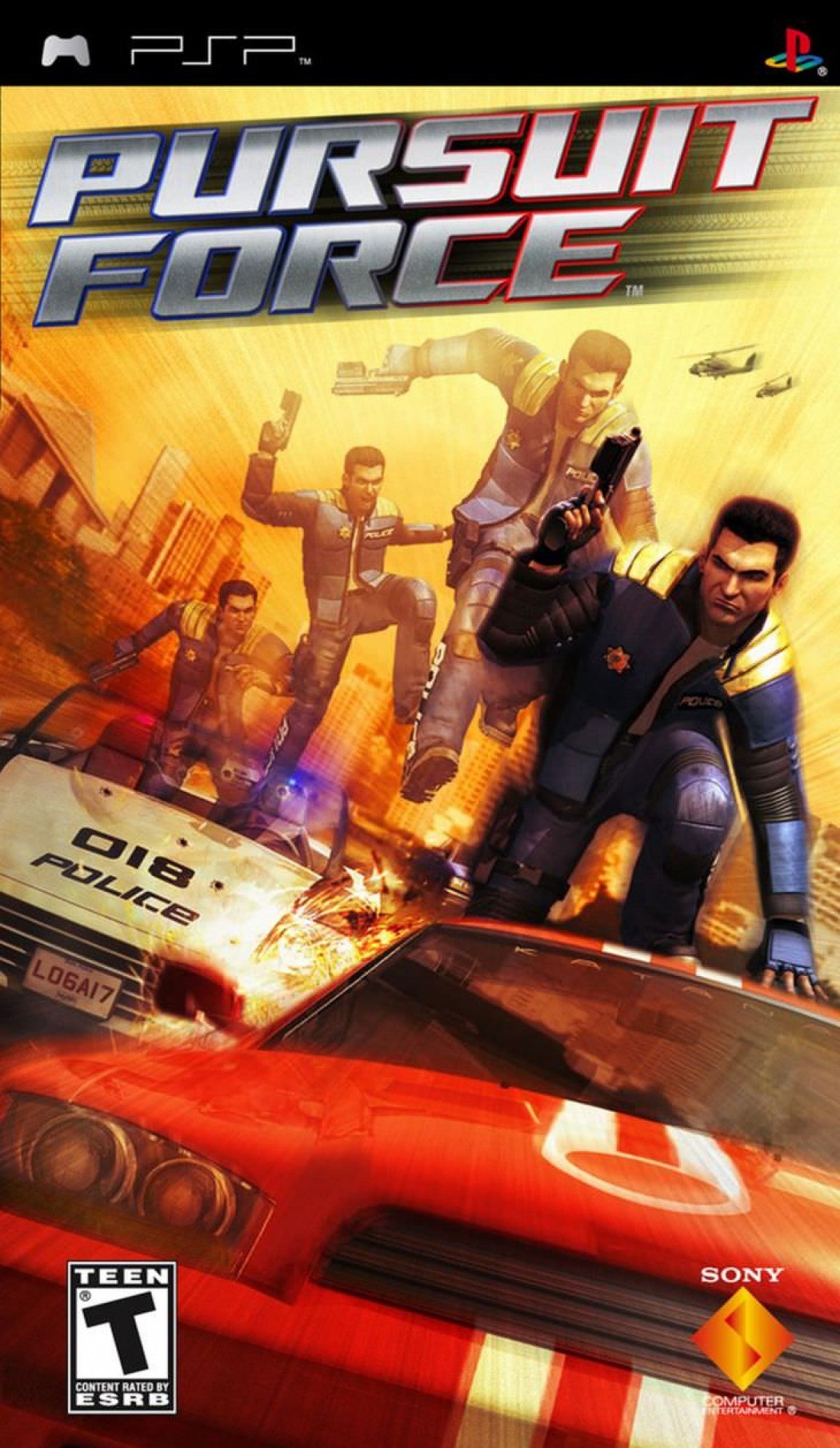 Pursuit Force cover art for PlayStation Portable (PSP) action driving shooter game