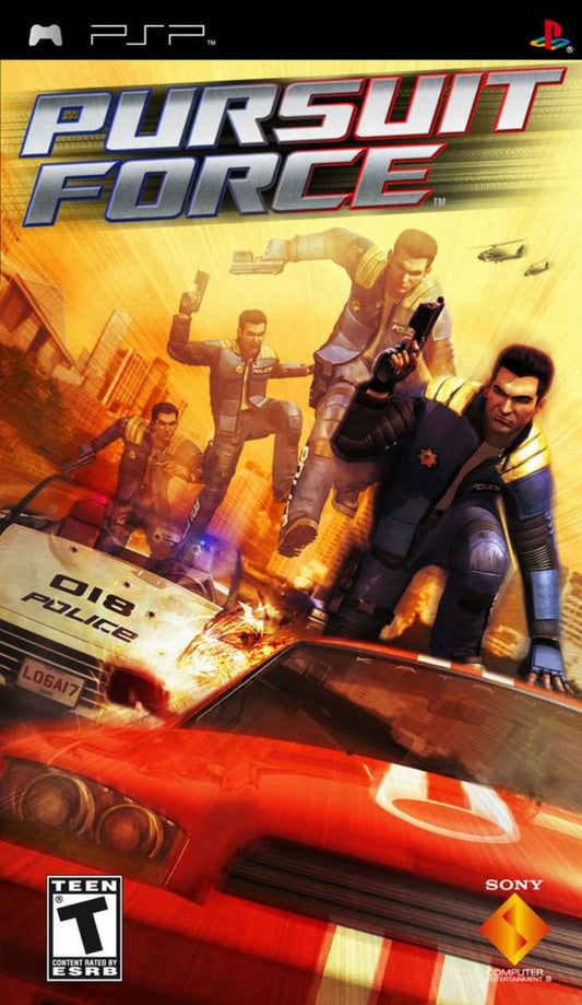 Pursuit Force cover art for PlayStation Portable (PSP) action driving shooter game