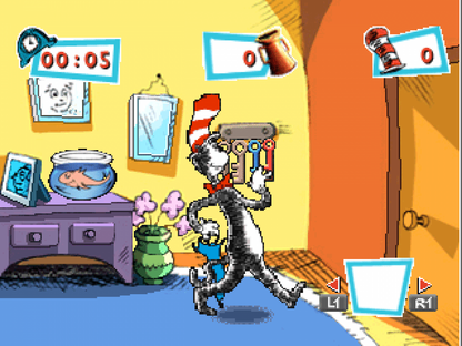 The Cat in the Hat gameplay for PlayStation 1 (PS1) family platformer video game