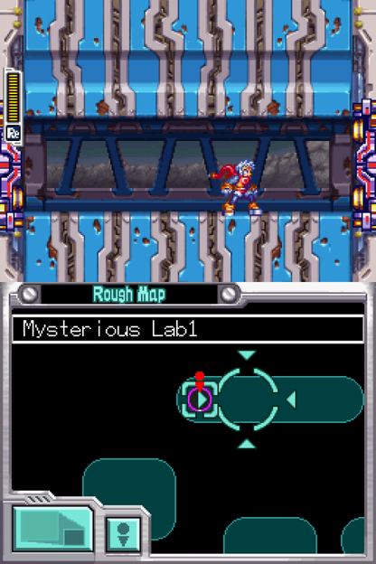 Mega Man ZX Advent Nintendo DS game featuring fast-paced action platforming and transformation-based Mega Man gameplay screenshot