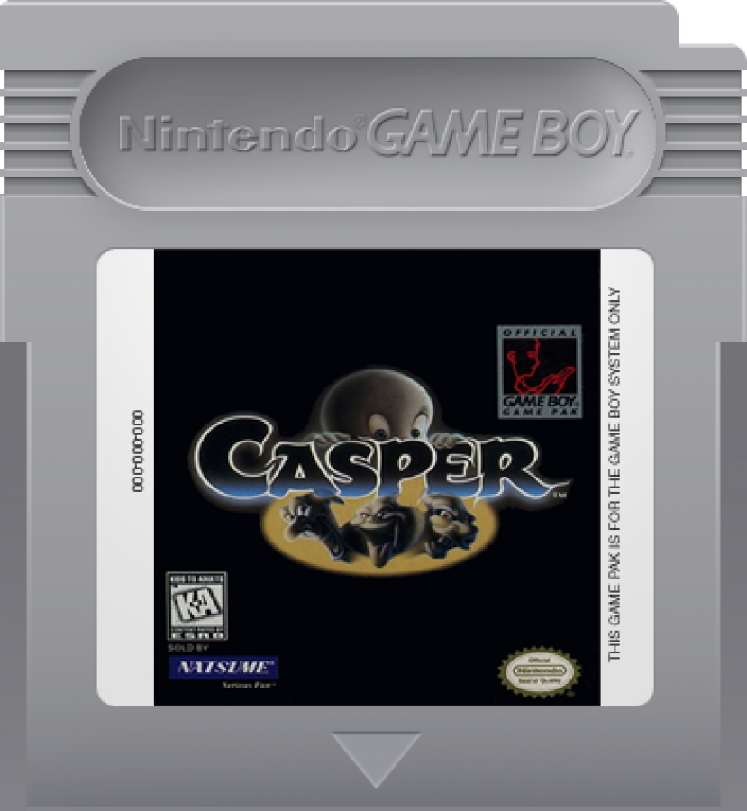 Casper Game Boy GB for retro video game enthusiasts featuring action adventure platforming gameplay friendly ghost adventures haunted mansion exploration puzzle solving family friendly challenges handheld gaming and collectible gaming appeal cartridge