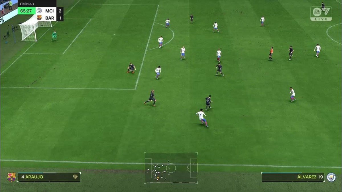 EA Sports FC 24 PlayStation 5 game featuring realistic soccer simulation, updated teams, and next-gen gameplay screenshot