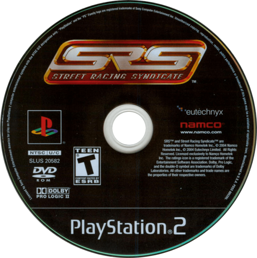 Street Racing Syndicate – PlayStation 2 (PS2) video game disc, street racing action.