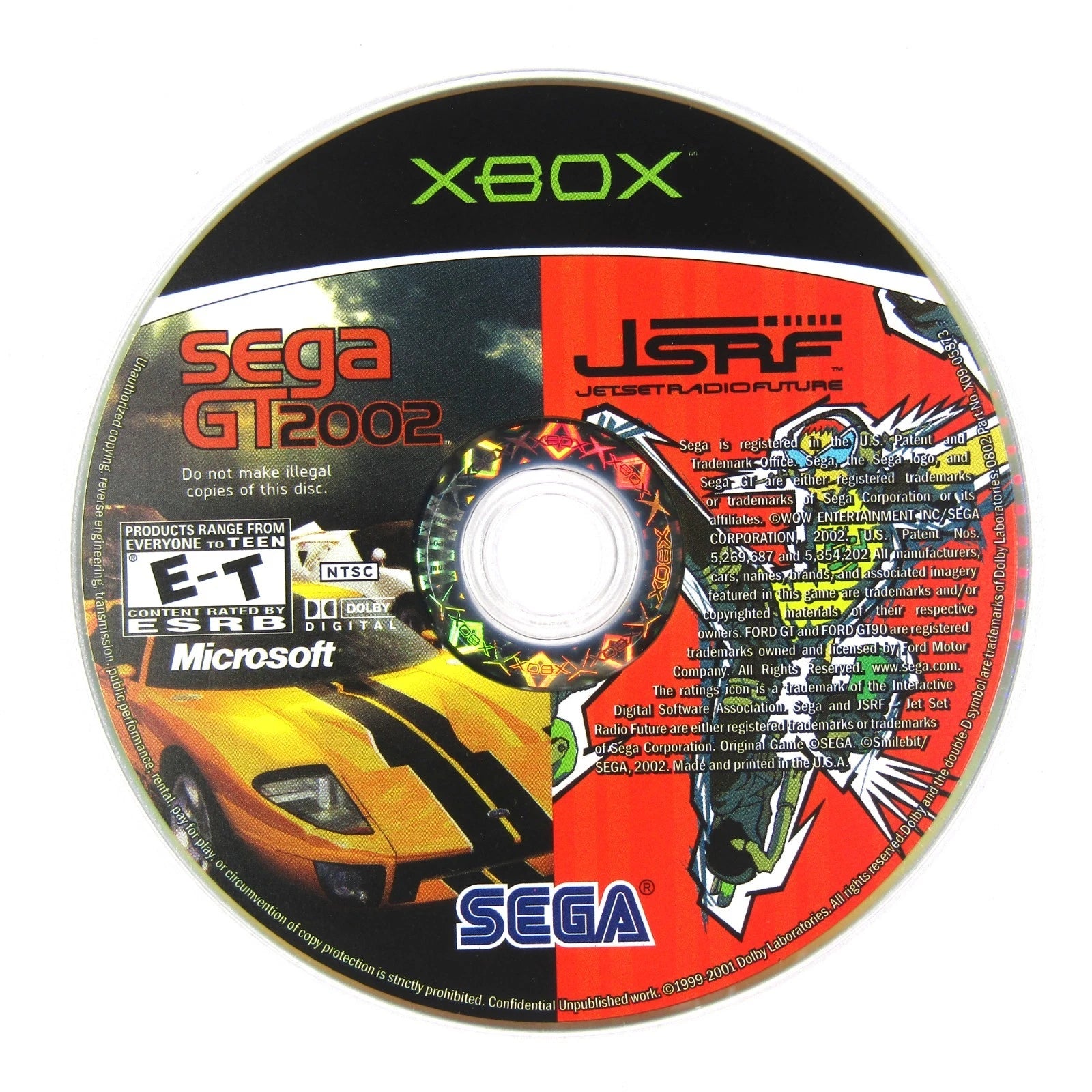 Sega GT 2002 / Jet Set Radio Future [Dual Pack] disc cover art for Xbox (XBOX) video game