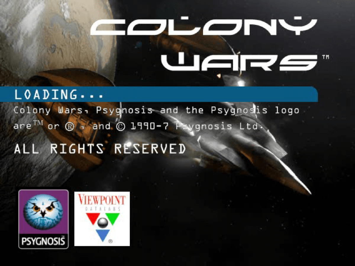 Colony Wars PlayStation 1 space combat flight simulator video game Psygnosis interstellar warfare campaign loading screen