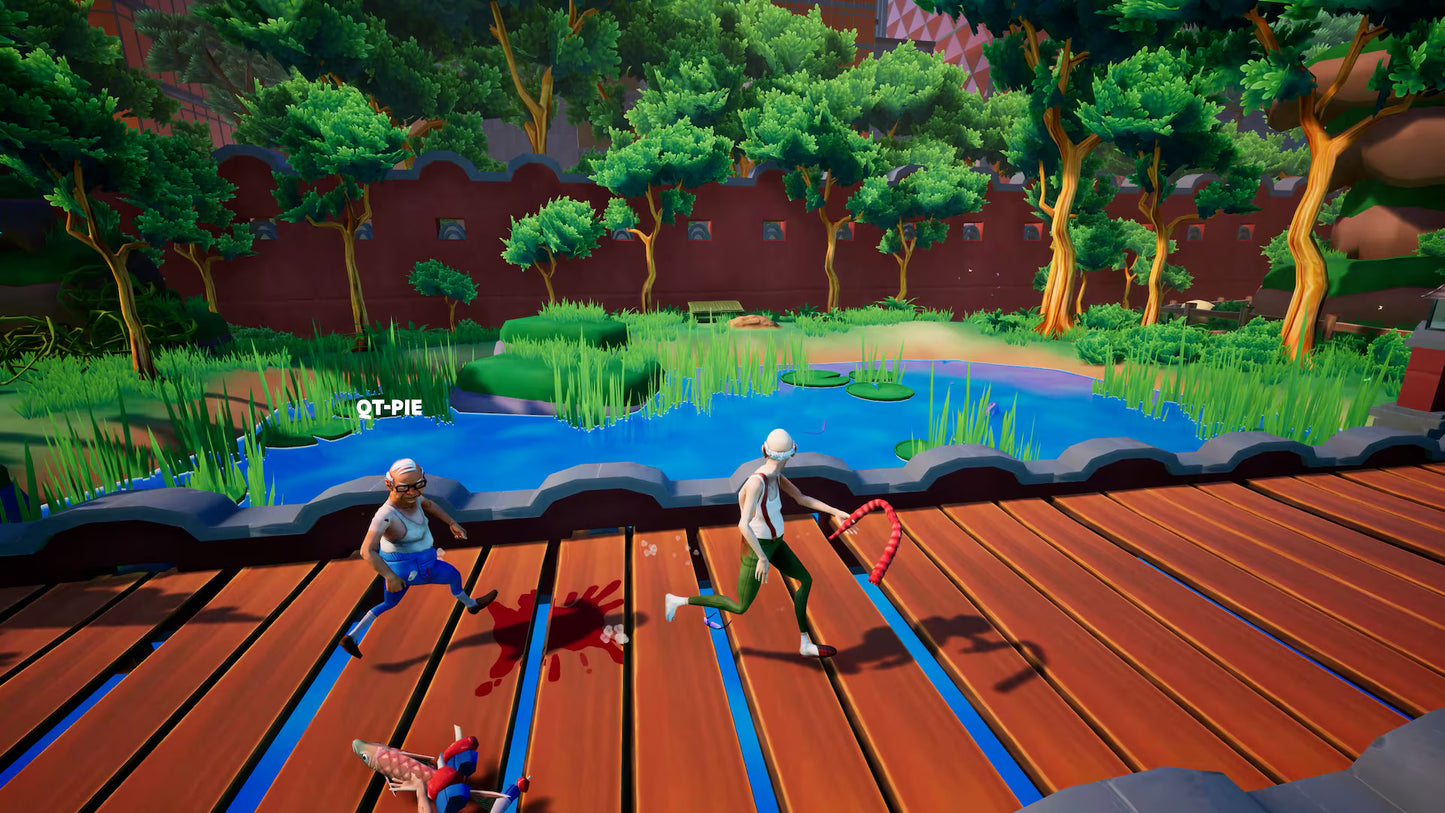 Just Die Already for PlayStation 4 sandbox action game featuring chaotic physics based gameplay elderly characters dark humor open world challenges and destructive antics gameplay