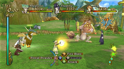 Eternal Sonata Xbox 360 JRPG featuring turn based and real time hybrid battle system anime art style emotional fantasy storyline inspired by composer Frédéric Chopin cinematic cutscenes and expansive role playing adventure by Namco Bandai gameplay 