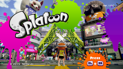 Splatoon title screen for Nintendo Wii U (WiiU) video game