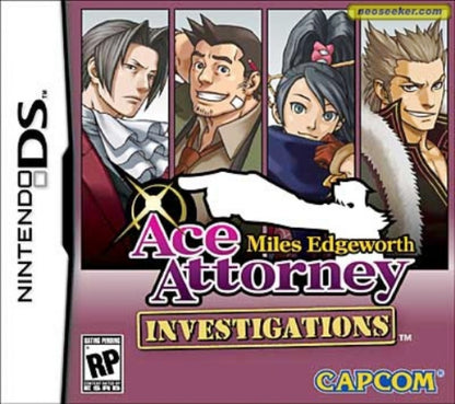 Ace Attorney Investigations: Miles Edgeworth cover art for Nintendo DS (DS) detective visual novel adventure video game