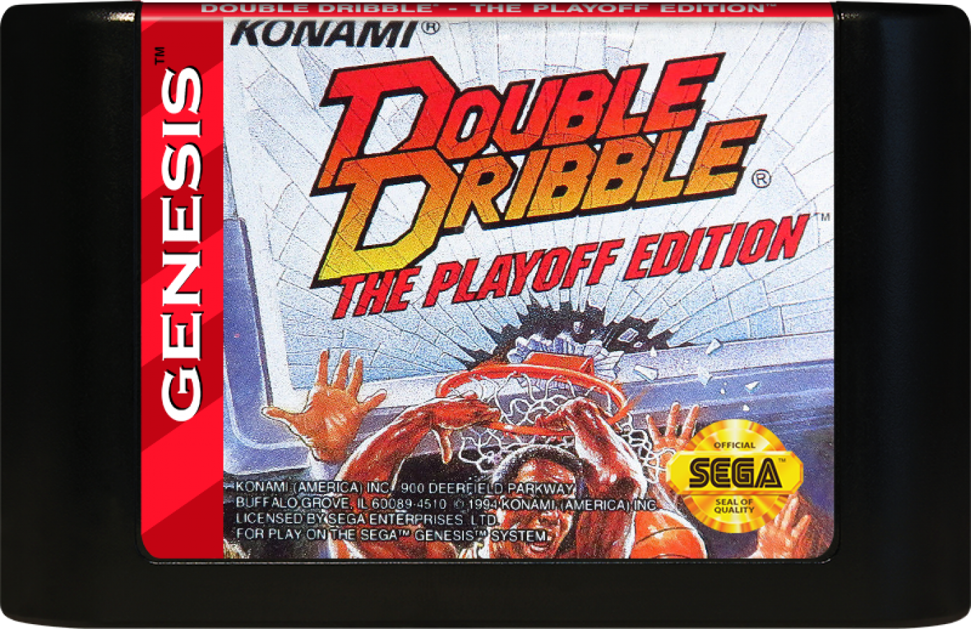 Double Dribble The Playoff Edition Sega Genesis video game, basketball sports action, arcade-style gameplay, retro console title cartridge