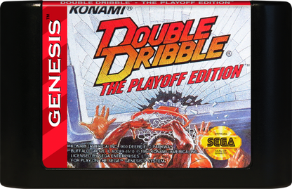 Double Dribble The Playoff Edition Sega Genesis video game, basketball sports action, arcade-style gameplay, retro console title cartridge