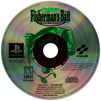 Fisherman's Bait disc for PlayStation 1 (PS1) retro fishing video game