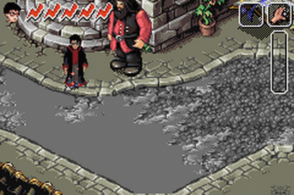 Harry Potter and the Chamber of Secrets for Game Boy Advance, gameplay for an action-adventure role-playing video game with spell casting, exploration, puzzle-solving, and wizarding world gameplay