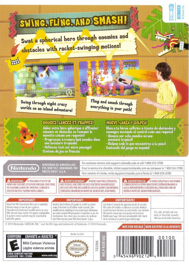 FlingSmash – Nintendo Wii (Wii) action platformer back of case for video game