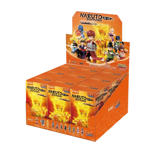Blokees Naruto Shippuden Galaxy Version 03 Heart of a Ninja blind box collectible series inspired design featuring buildable anime ninja character figures aesthetic mystery box assortment iconic Shippuden themed designs emotional character moments detailed stylized mini models dynamic action poses and collectible display presentation