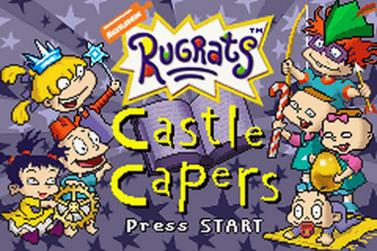 Rugrats: Castle Capers start menu for Game Boy Advance (GBA) video game