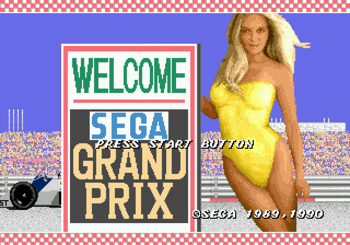 Super Monaco GP Sega Genesis video game, Formula One racing simulation, arcade-style motorsport action, retro Sega console title gameplay