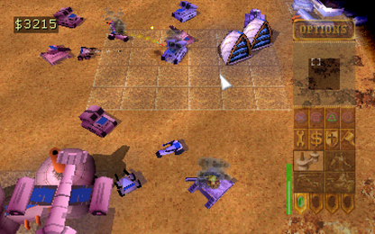 Dune 2000 PS1 PlayStation 1 real time strategy game base building resource management sci fi warfare desert planet combat retro video game gameplay